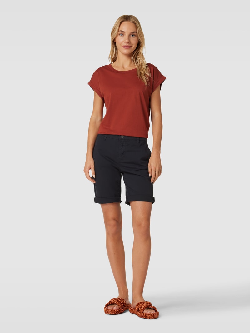 Chino-Shorts mit Allover-Print in marineblau