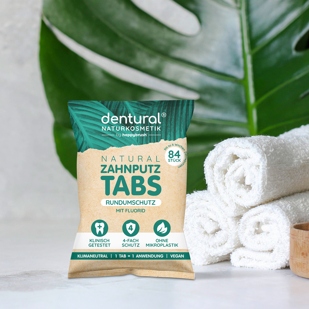 Happybrush Dentural Zahnputztabs 84 Stück