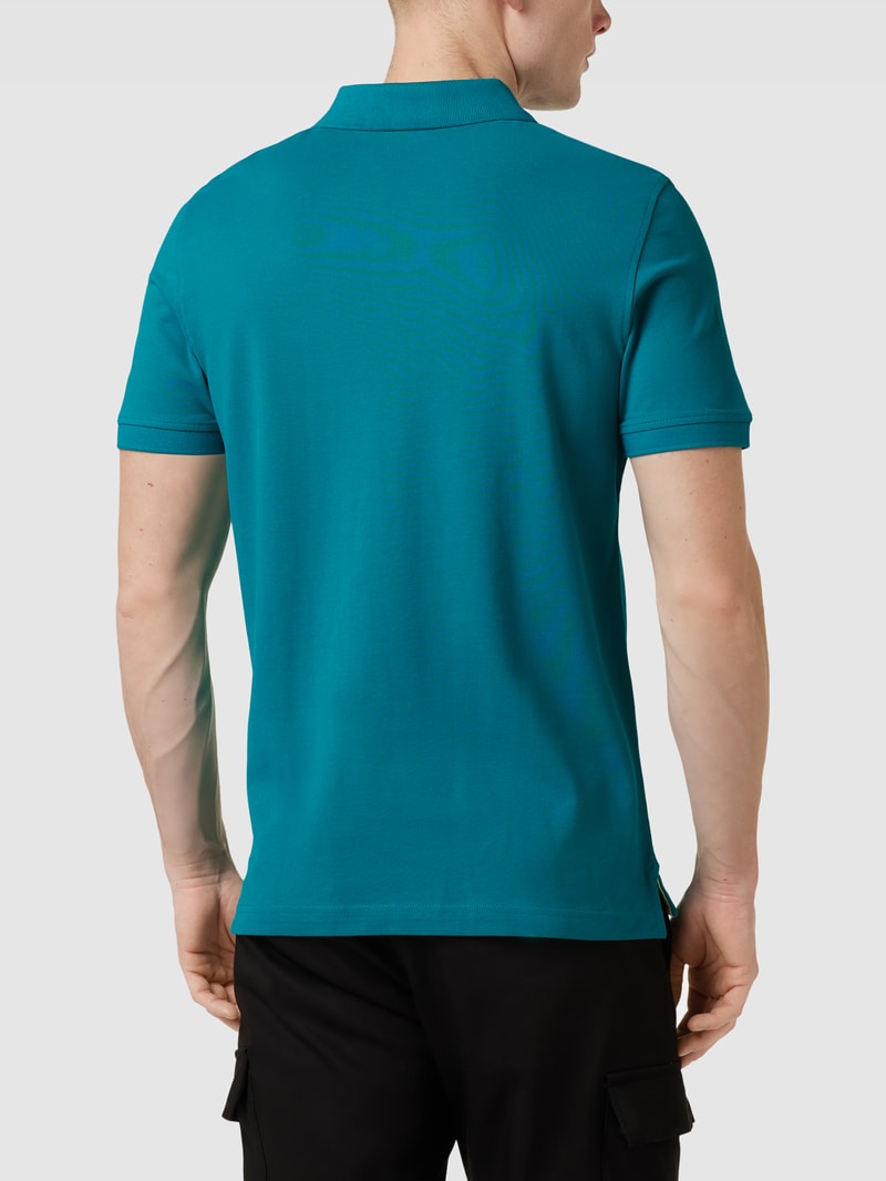 Poloshirt mit Logo-Stitching in smaragdgrün