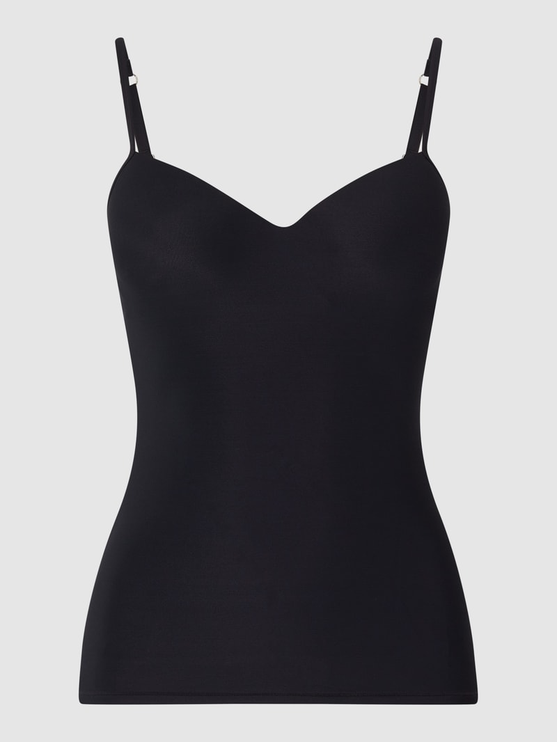 Unterhemd im 2-in-1-Look Modell 'Allure'- wattiert in schwarz
