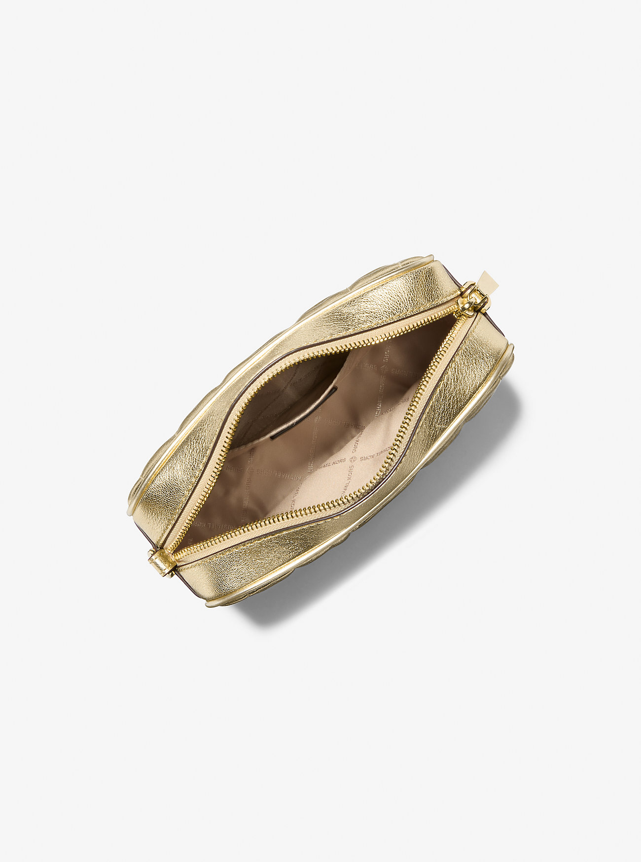 Jet Set Medium Vattert Metallisk Skinnveske - BLEKEGYLL