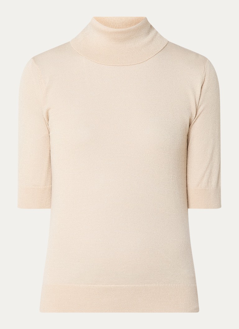 Blusa Benetton de malha fina em mistura de lã com gola alta.