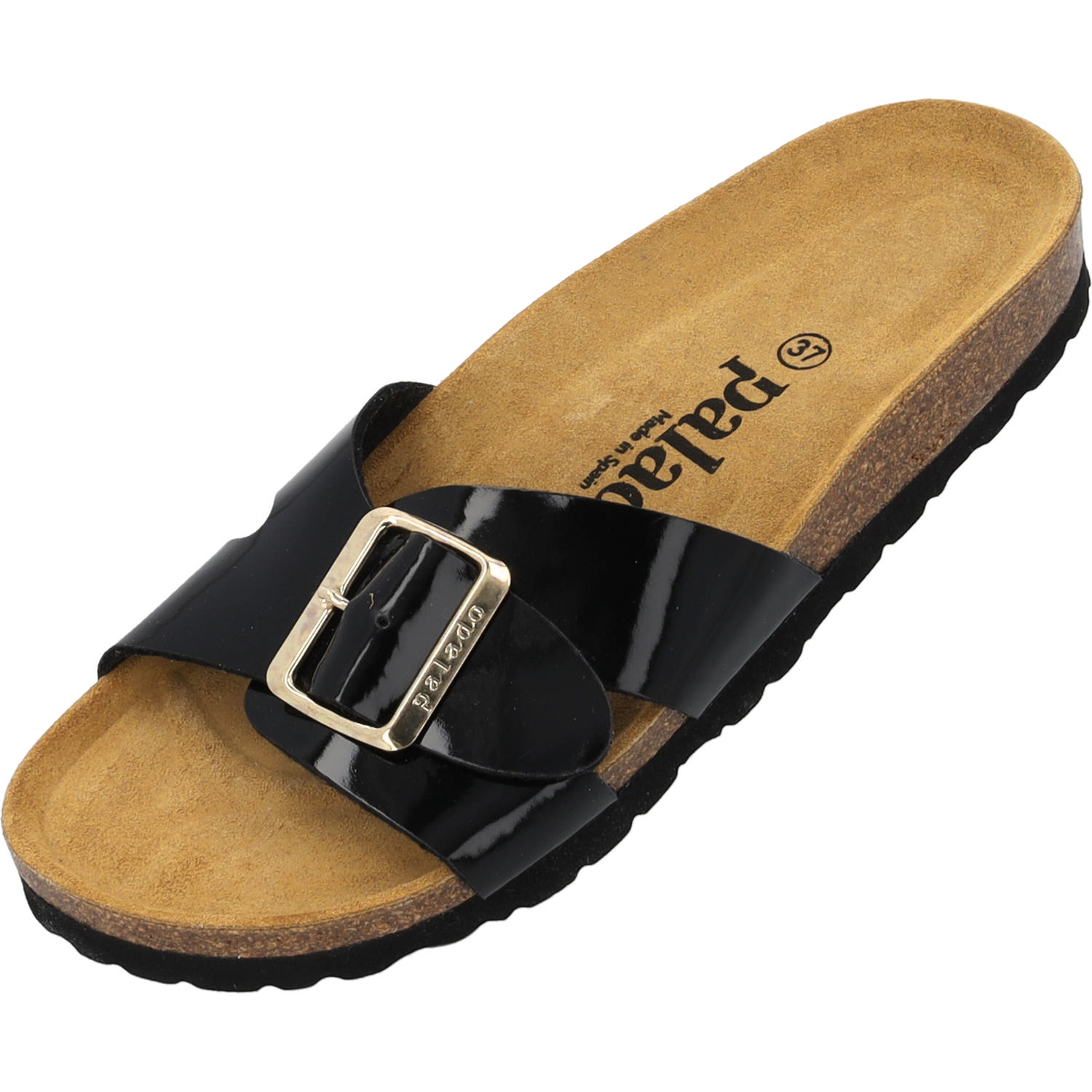 Palado Tinos Lack, Pantoletten, Damen, Schwarz/Gold
