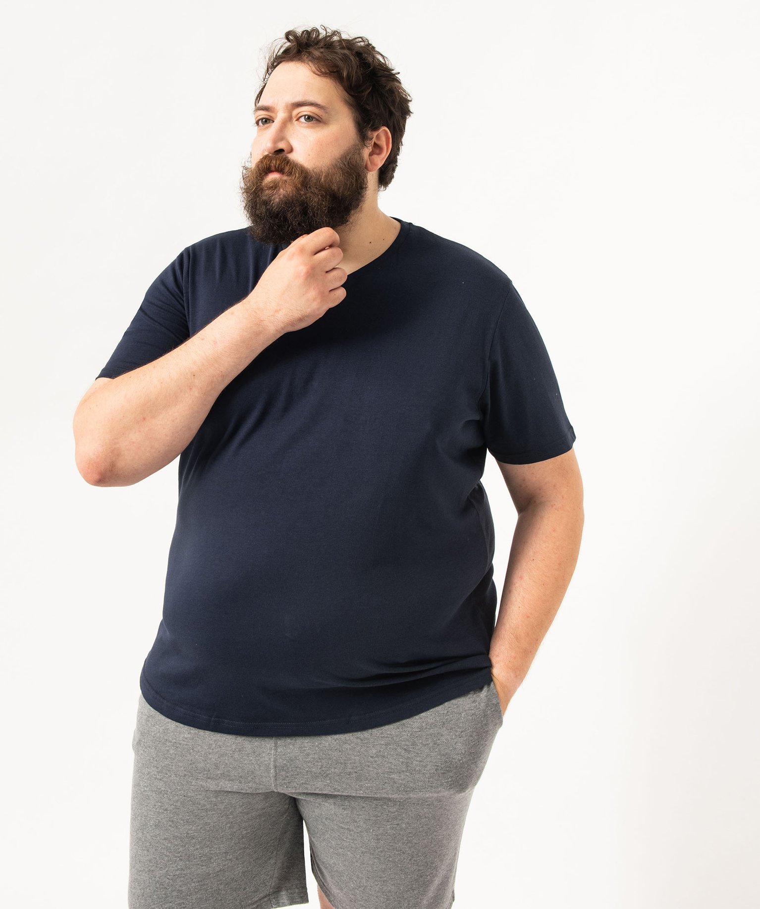 Tee-shirt homme à manches courtes et col V bleu | GEMO