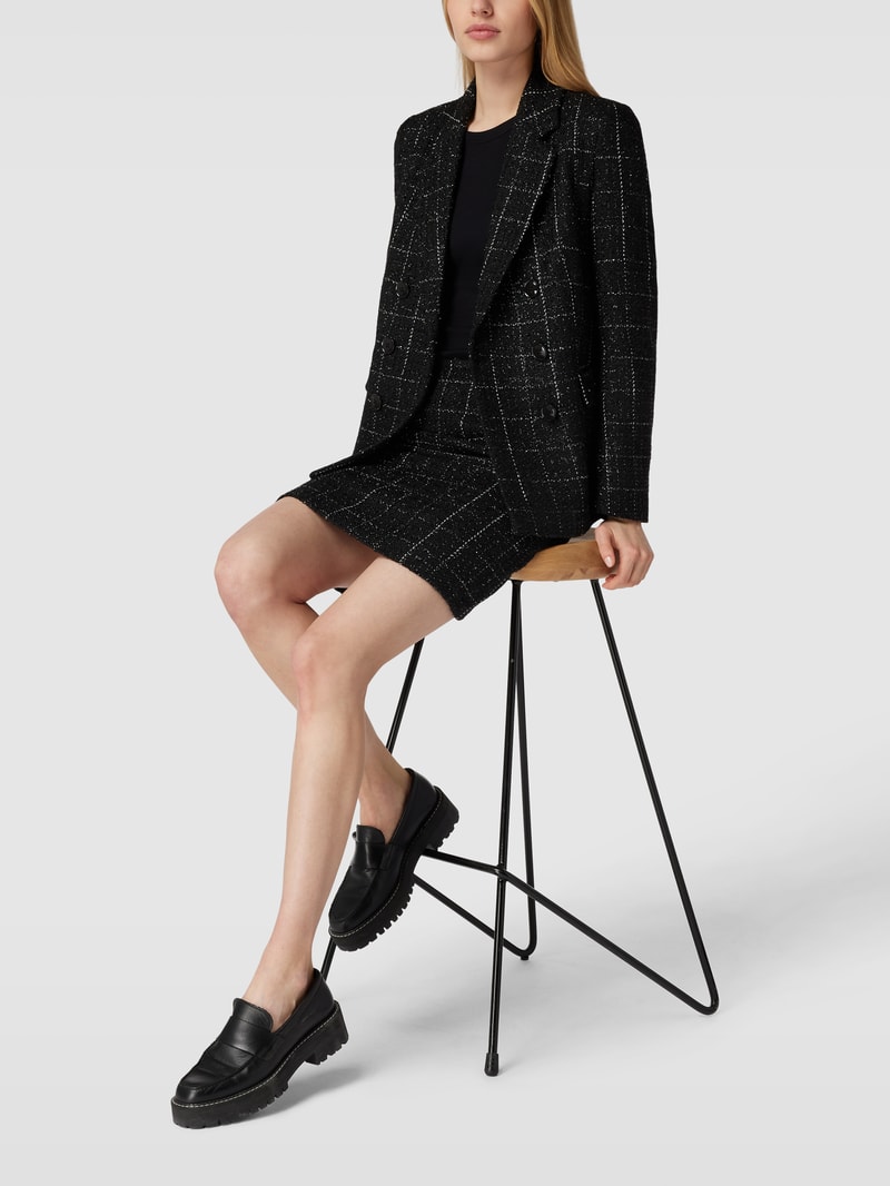 Blazer in Bouclé-Optik in schwarz