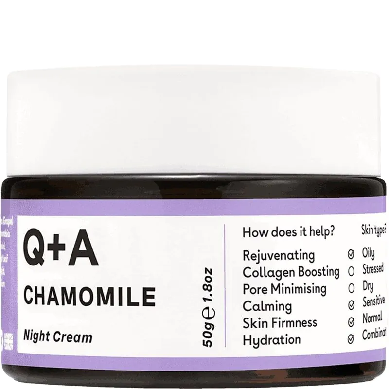 Q+A Chamomile – naktinis veido kremas su ramunėlėmis, 50 g