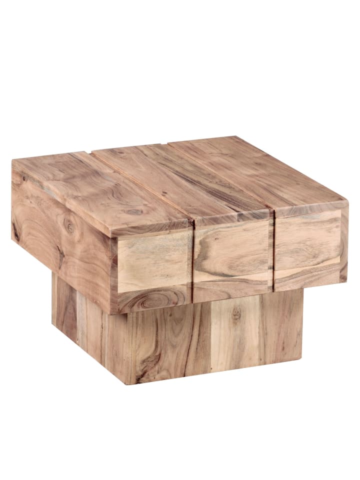 KADIMA DESIGN Beistelltisch Massivholz Wohnzimmertisch 44 x 44 x 30 cm in Akazie günstig kaufen onesize