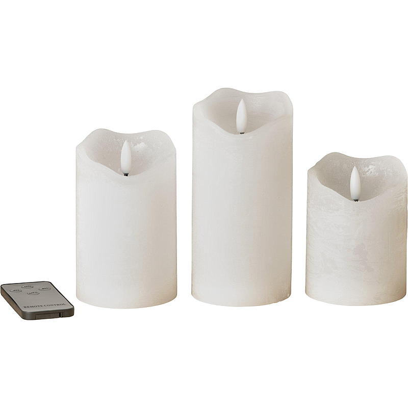 Vie Selected Kubbelys 3-pk LED 15/12/10 cm, voks hvit
