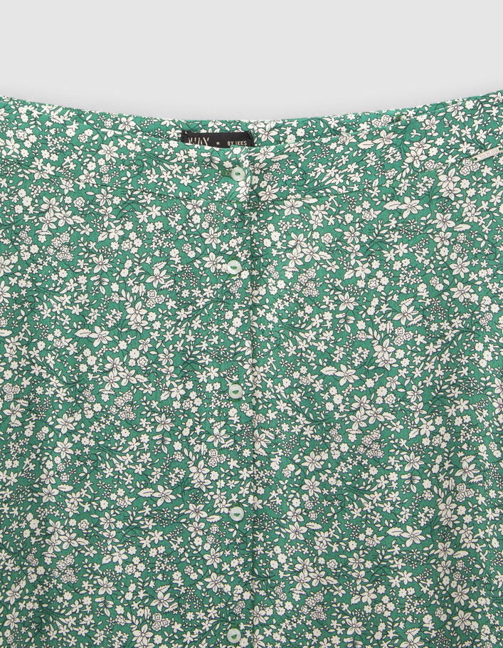Jupe longue verte ECOVERO™ imprimé micro fleurs fille