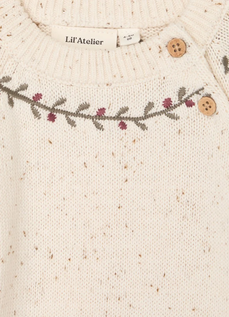 Lil' Atelier NBNG Pulover Galto tricotat gros cu broderie