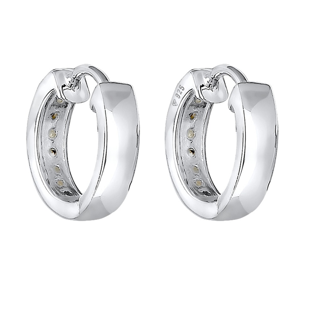 Elli Elli Boucles d'Oreilles Creolen Funkelnd Kristalle 925 Silber Boucles d'oreilles