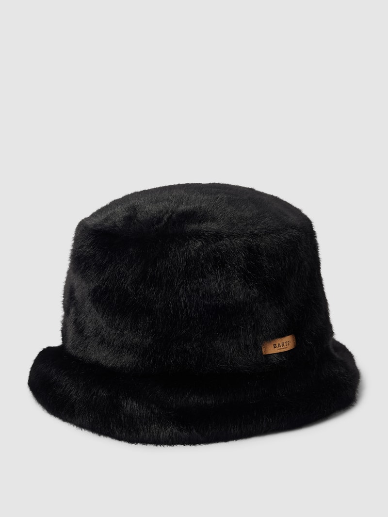 Bucket Hat mit Kunstfellbesatz Modell 'BRETIA' in schwarz