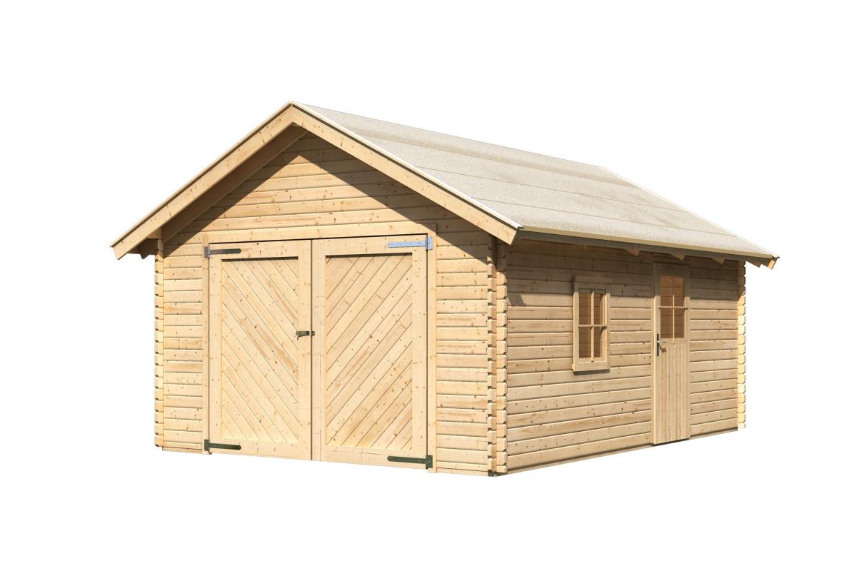Woodfeeling Blockhausgarage 40 mm ohne Schindeln