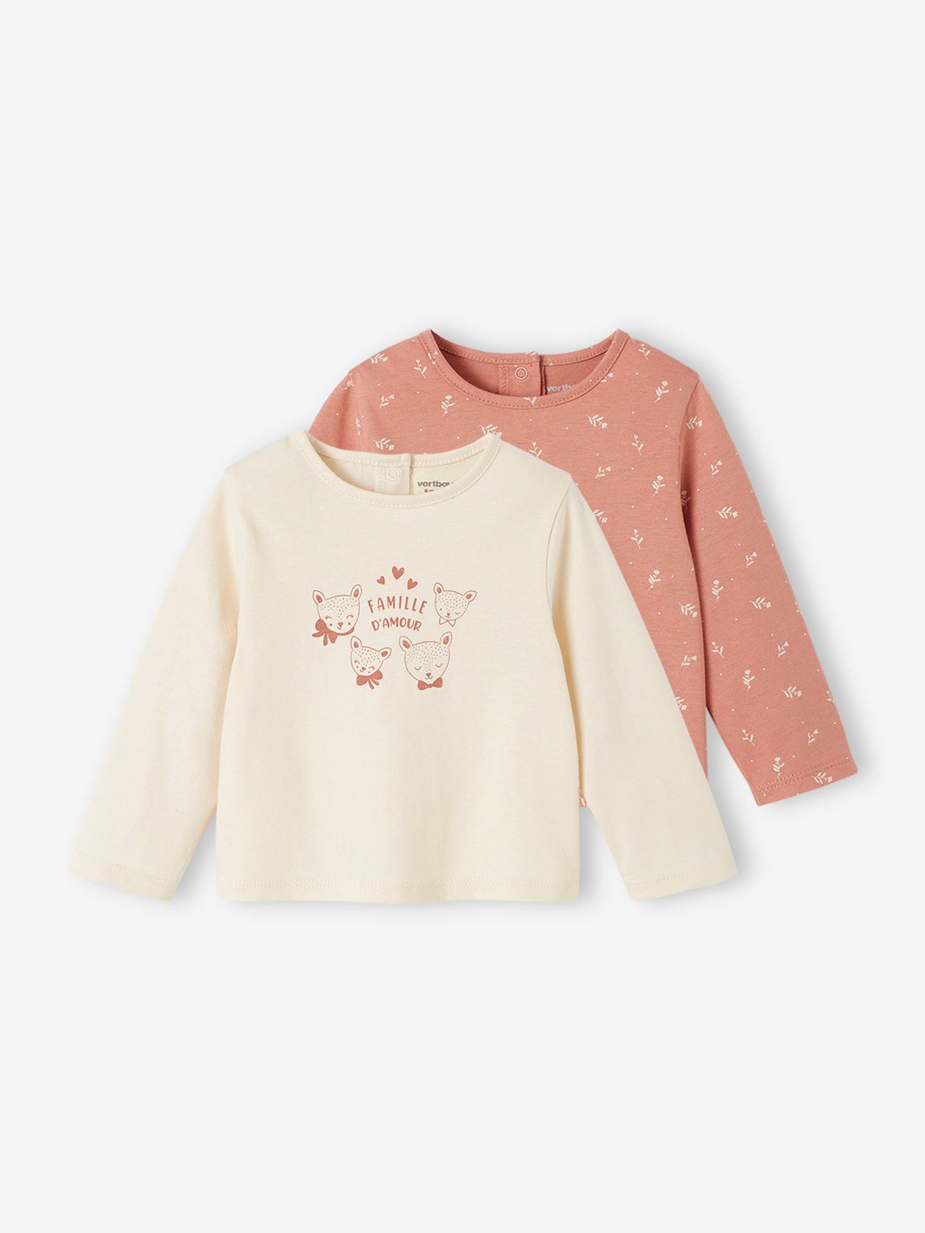 Lot de 2 T-shirts BASICS bébé manches longues jaune