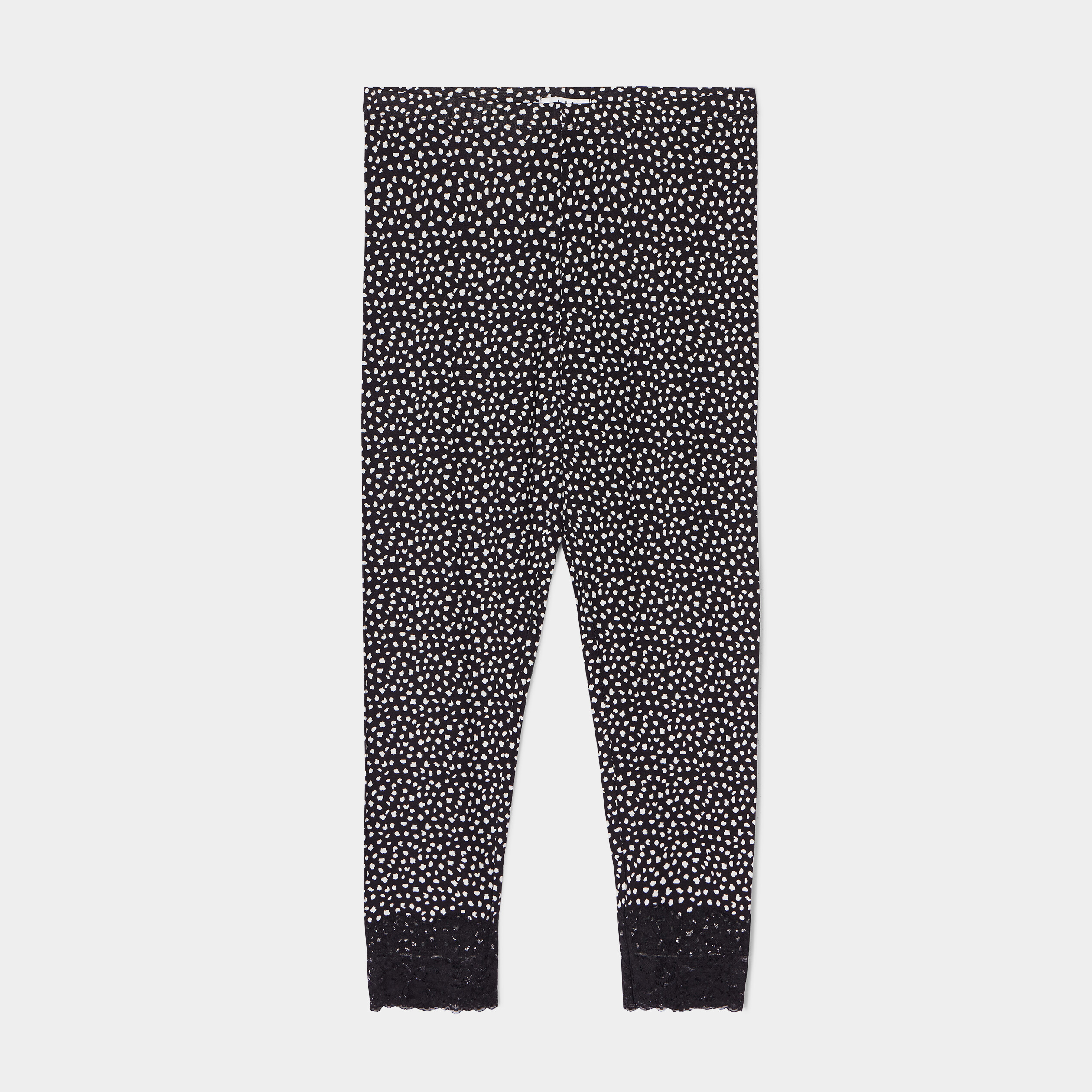 Legging 7 8ème avec dentelle noir femme | La Halle