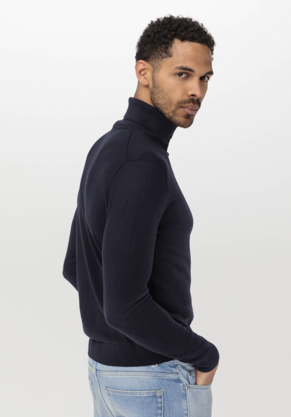 Rollkragen-Pullover aus reiner Bio-Merinowolle