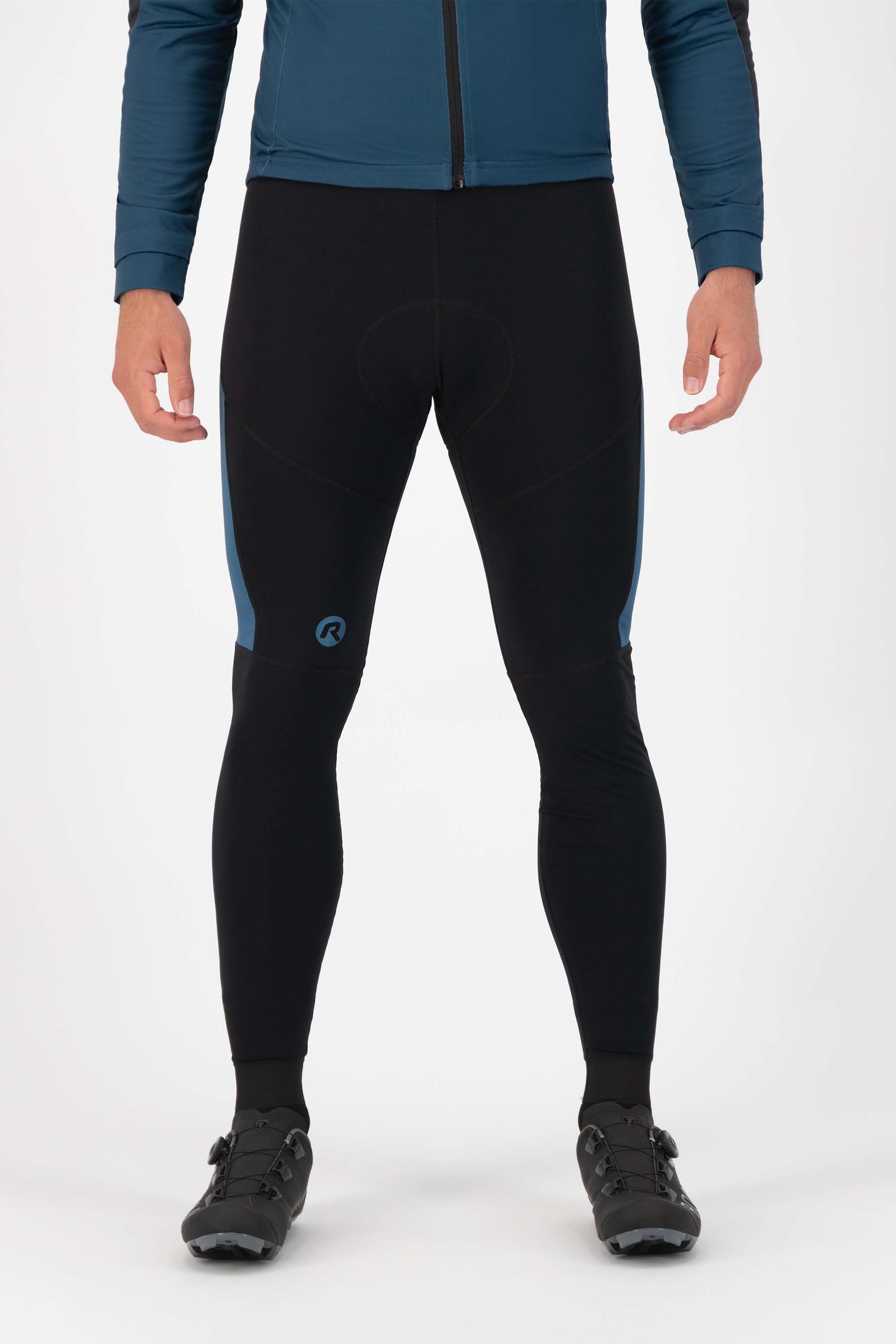 Rogelli Tyro Blue Black Herren lange Radhose mit Träger