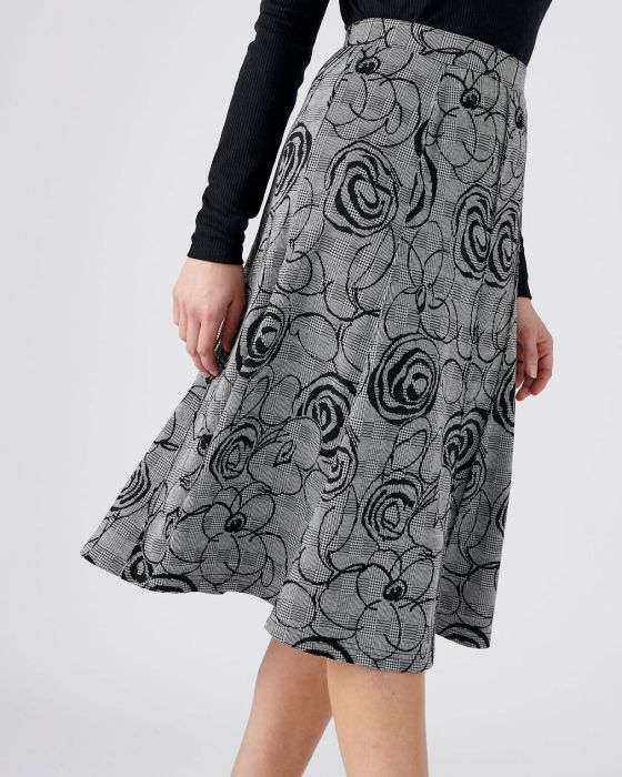 Jupe évasée maille jacquard