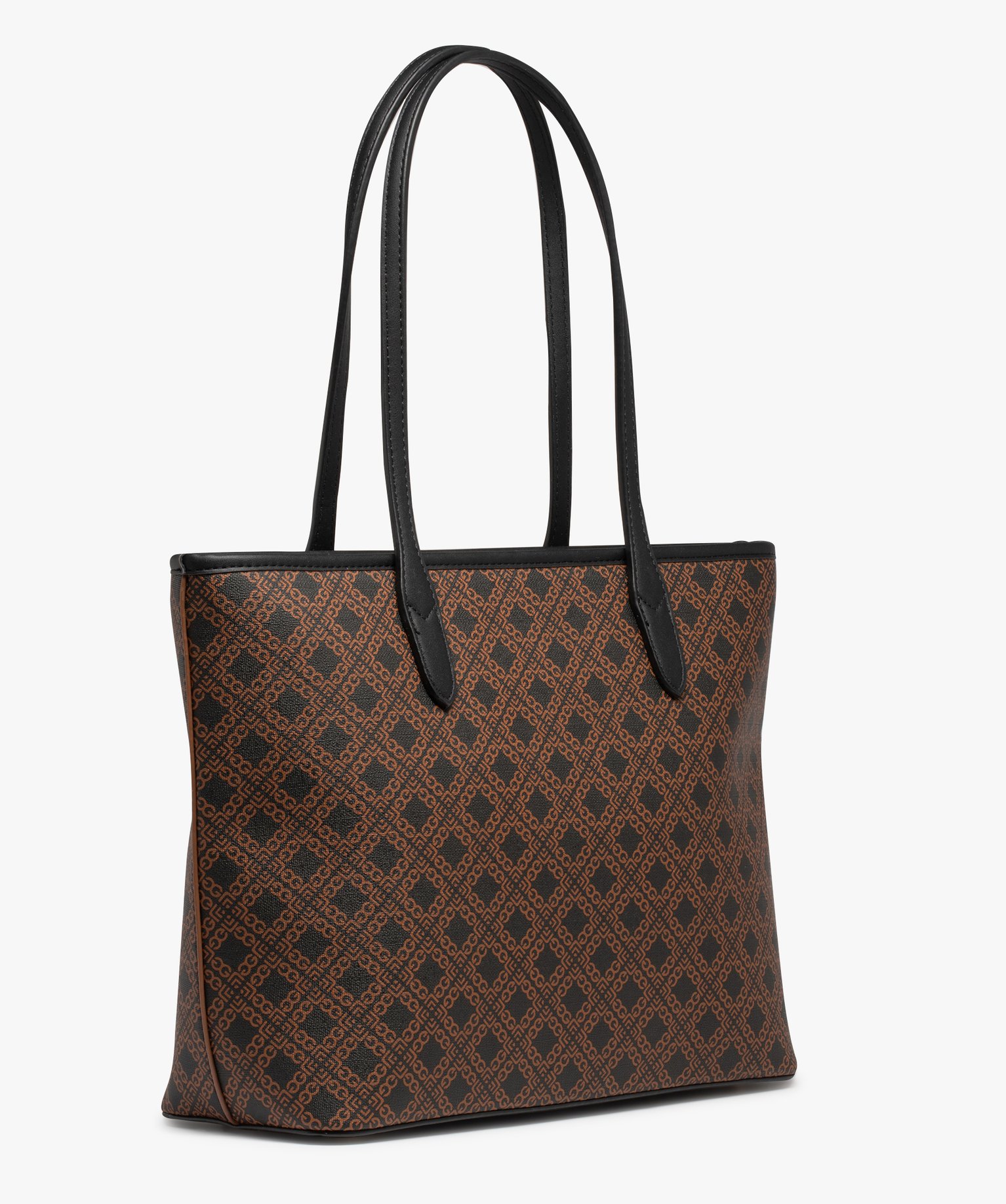 Sac cabas imprimé grande contenance femme noir | GEMO