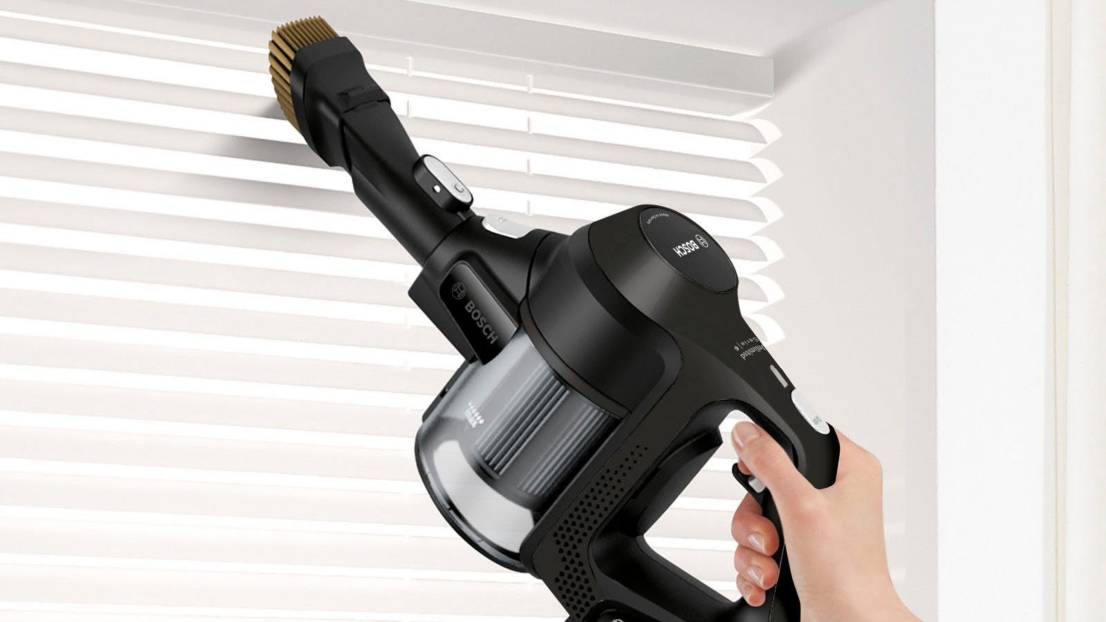 BOSCH Akku-Hand-und Stielstaubsauger Unlimited Serie 6 BLS612BLCK, beutellos, inkl. 2 Akkus, Hygiene-Filter, alle Bodenartenlange lange Laufzeit