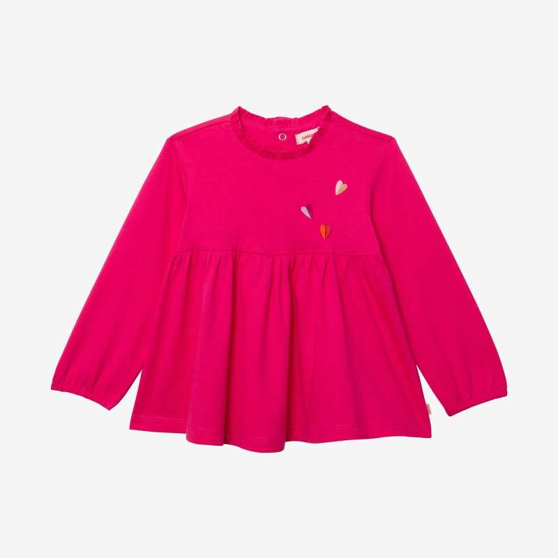 T-shirt bébé fille coeurs rose en coton recyclé Catimini
