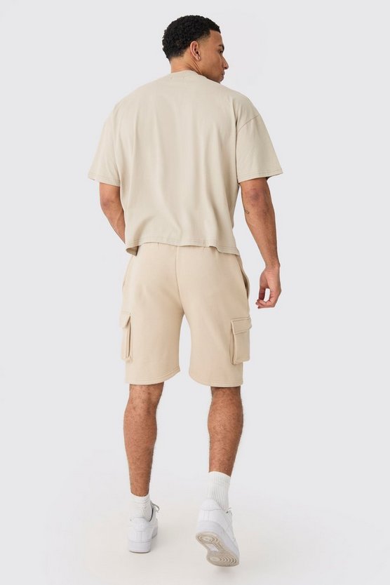 Lockere Jersey Cargo-Shorts