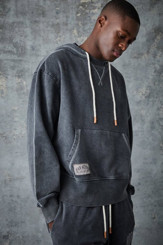 Man Active Oversize Hoodie mit Rest Day Print