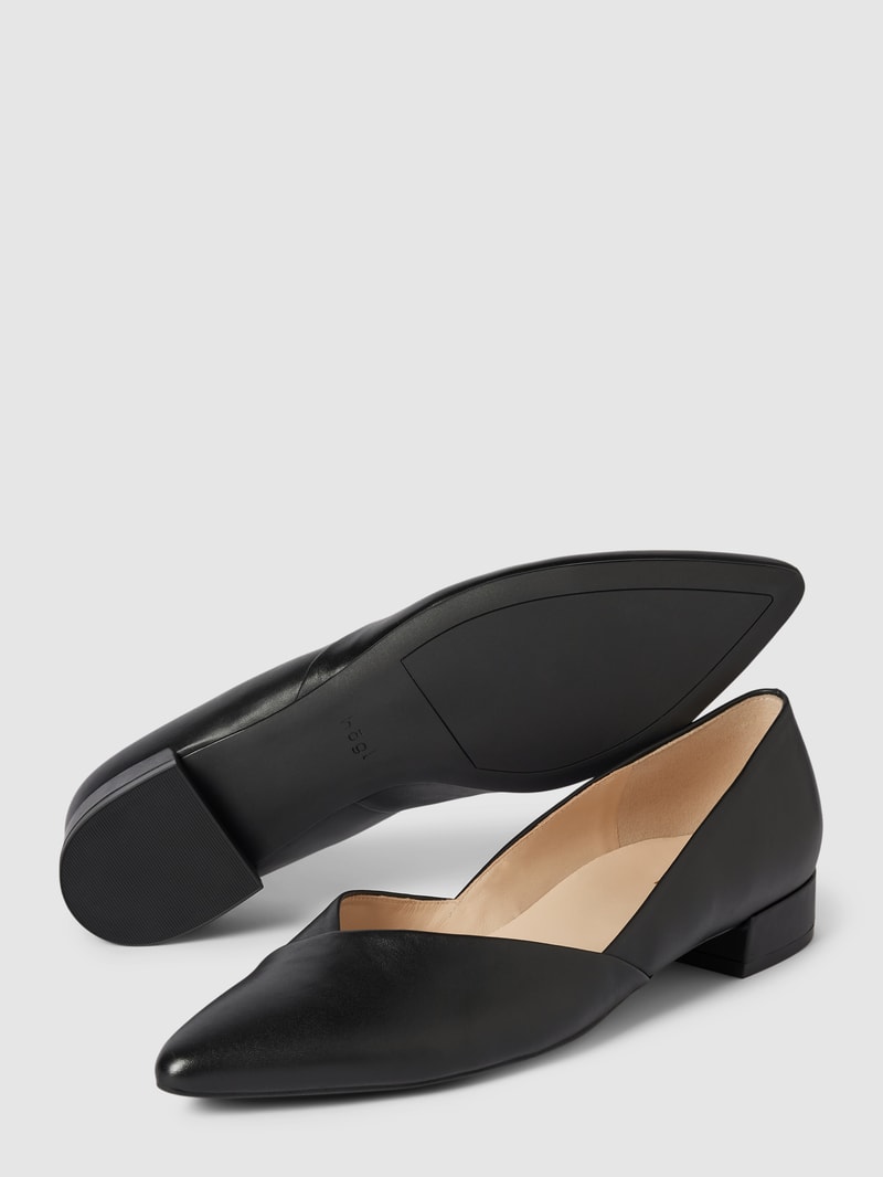 Ballerinas aus Leder in unifarbenem Design Modell 'BOULEVARD' in schwarz