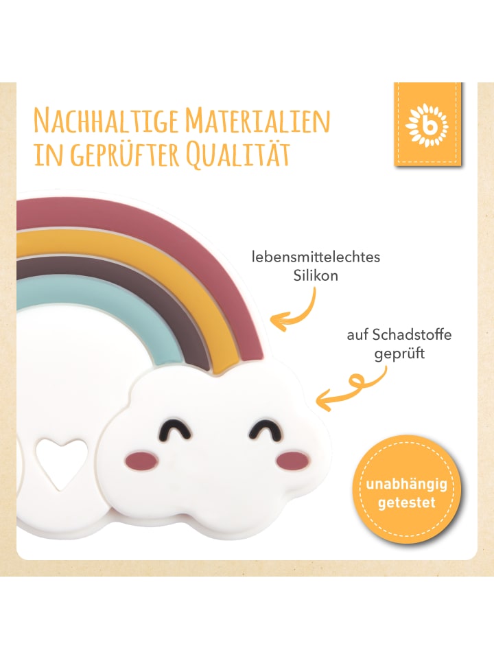 Bieco Spielwaren Beißring Silikon Regenbogen - ab Geburt in Mehrfarbig günstig kaufen onesize