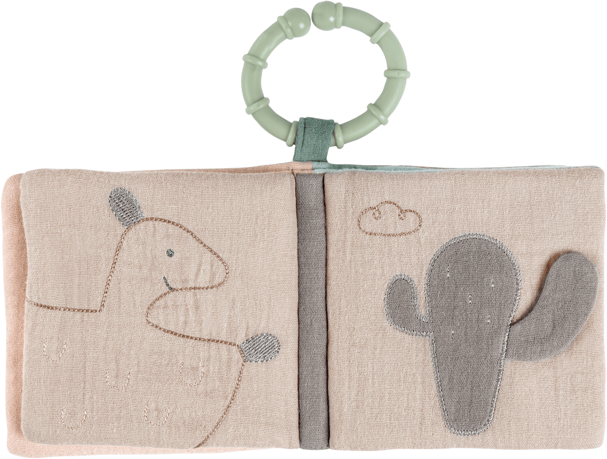 Softbilderbuch Dino aus Musselin, grün, 1 St