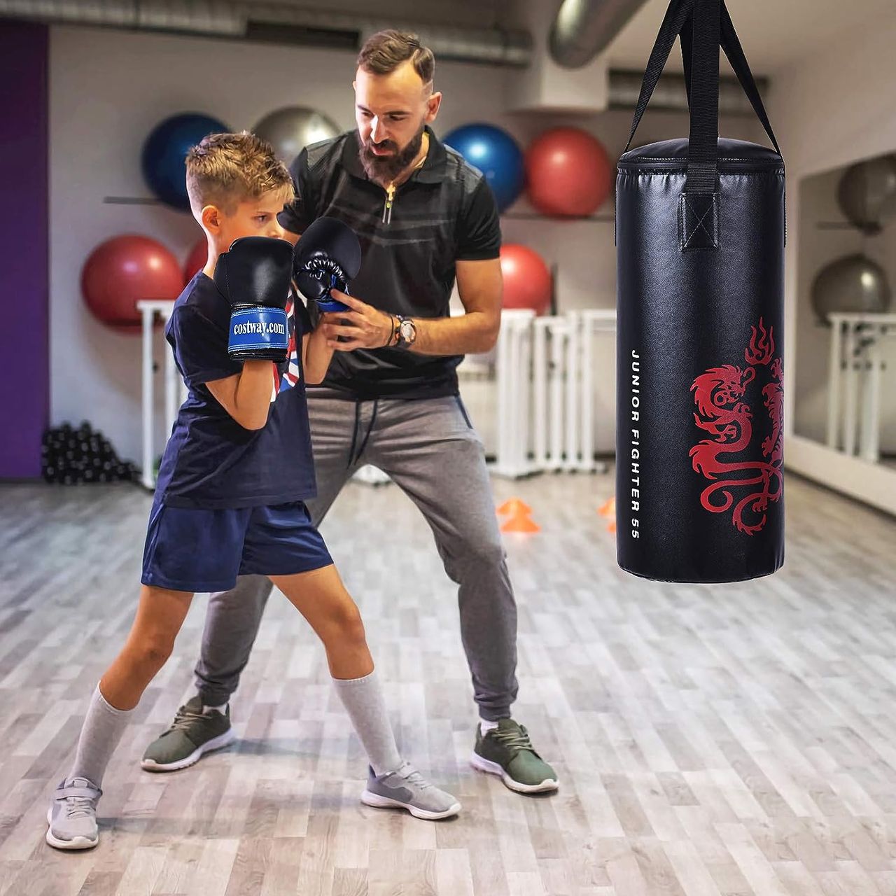 Costway 10KG Boxsack-Set mit 8oz Boxhandschuhen und Springseil