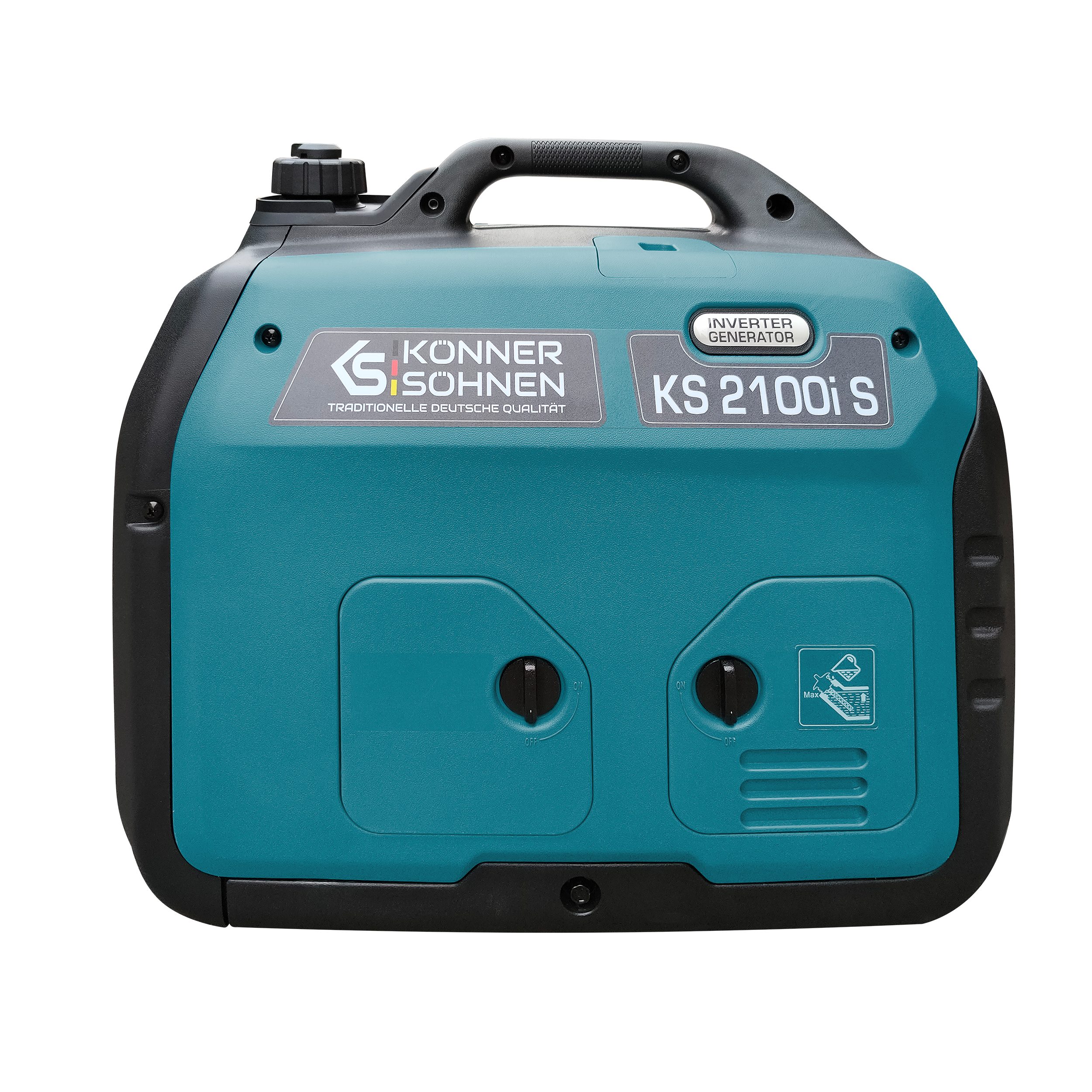 Könner & Söhnen Stromerzeuger KS 2100i S, 2,00 in kW, (Schallgedämmtes Gehäuse (62 dB Lpa 7 m), 1-tlg., Schuko-Steckdose 230 V, 2 USB-Anschlüsse), Kurzschluss- und Überlastschutz, Abgasnorm EURO V