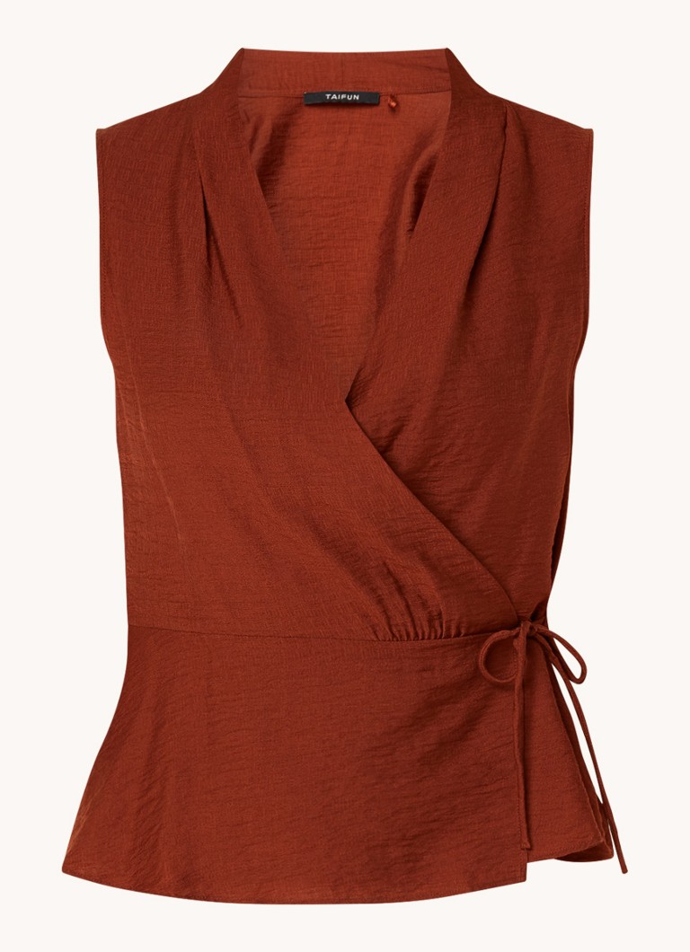 Taifun Sleeveless wrap top with texture