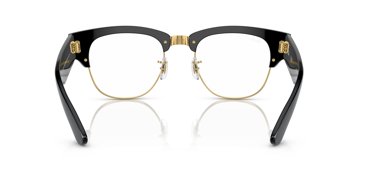 Ochelari de soare Mega Clubmaster - Negru lucios pe auriu