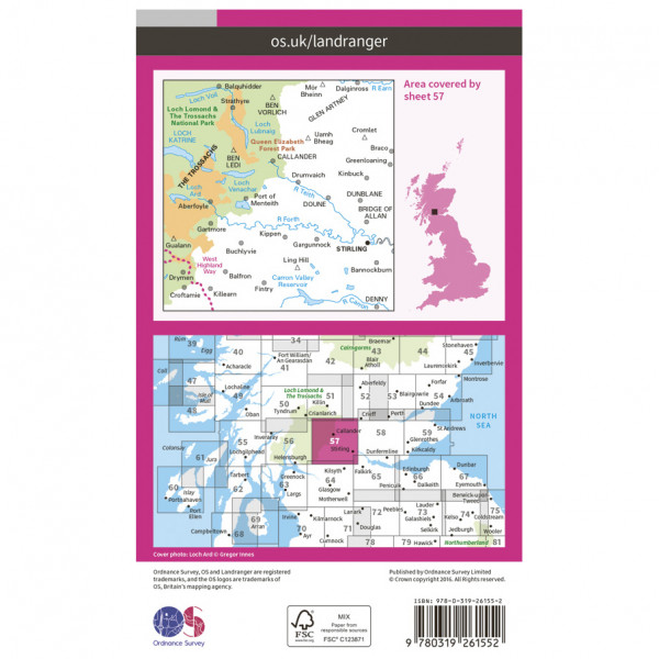 Ordnance Survey - Stirling / The Trossachs L057 - Wanderkarte