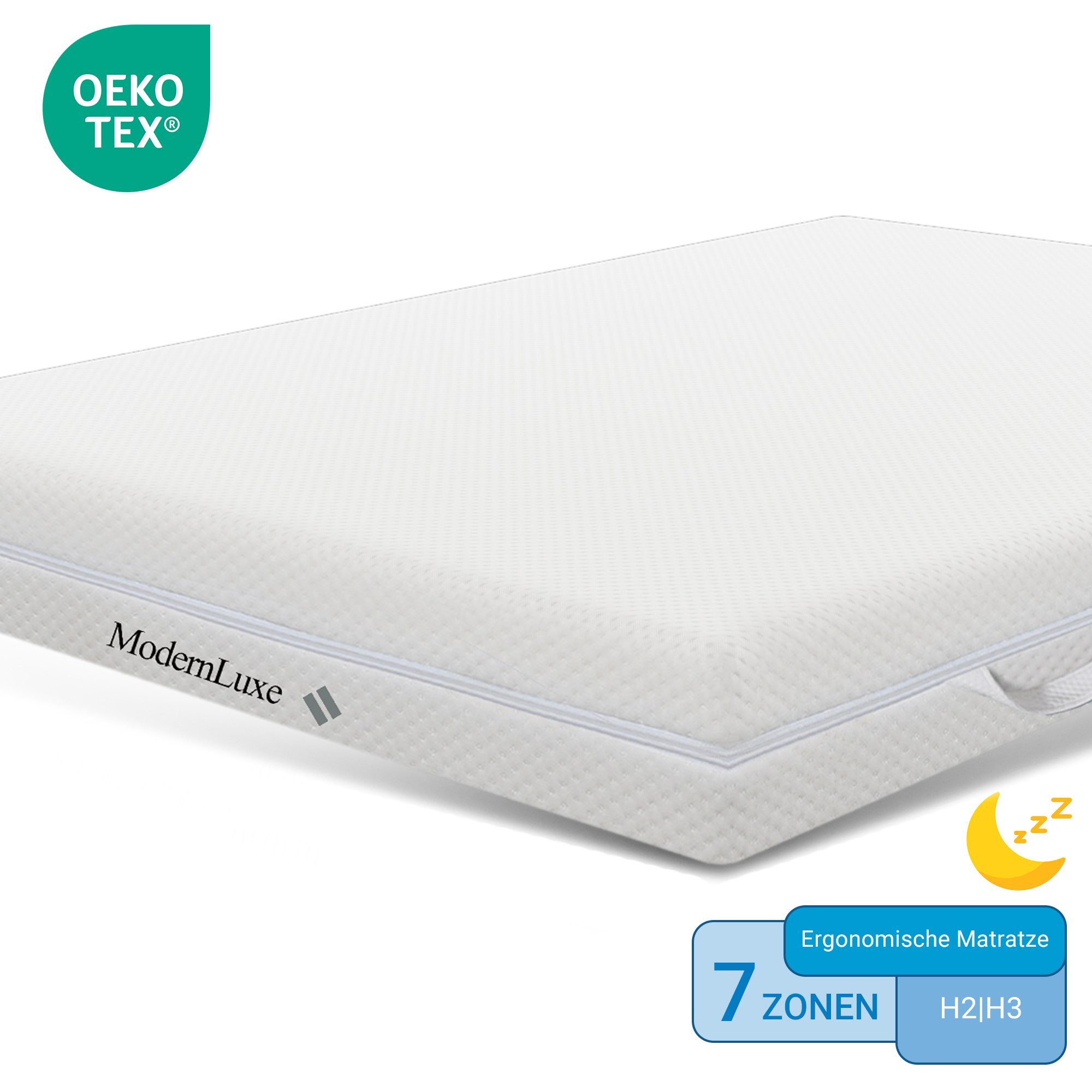 Gelschaummatratze Kaltschaummatratze 7 Zonen Komfortschaummatratze, 20 cm hoch, OKA, 20 cm hoch, (H3 H2 matratze 90x200 cm Ergonomische Kaltschaummatratze mit), Griffe & Bezug waschbar Klimafaser versteppt Mit Rundum-Reißverschluss