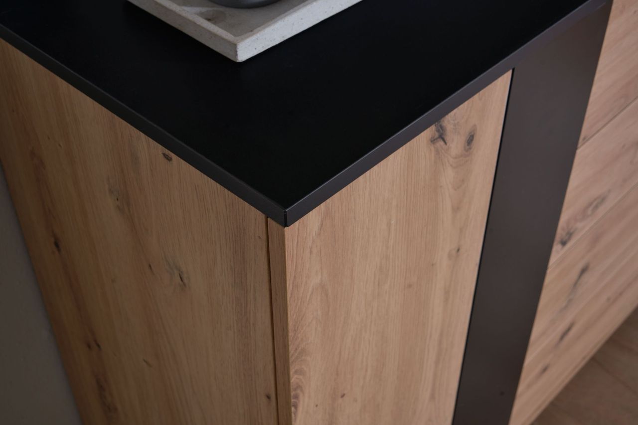 Skyport WOHNLING Sideboard 110x87x40 cm MDF Eiche Dekor Kommode Anrichte Standschrank