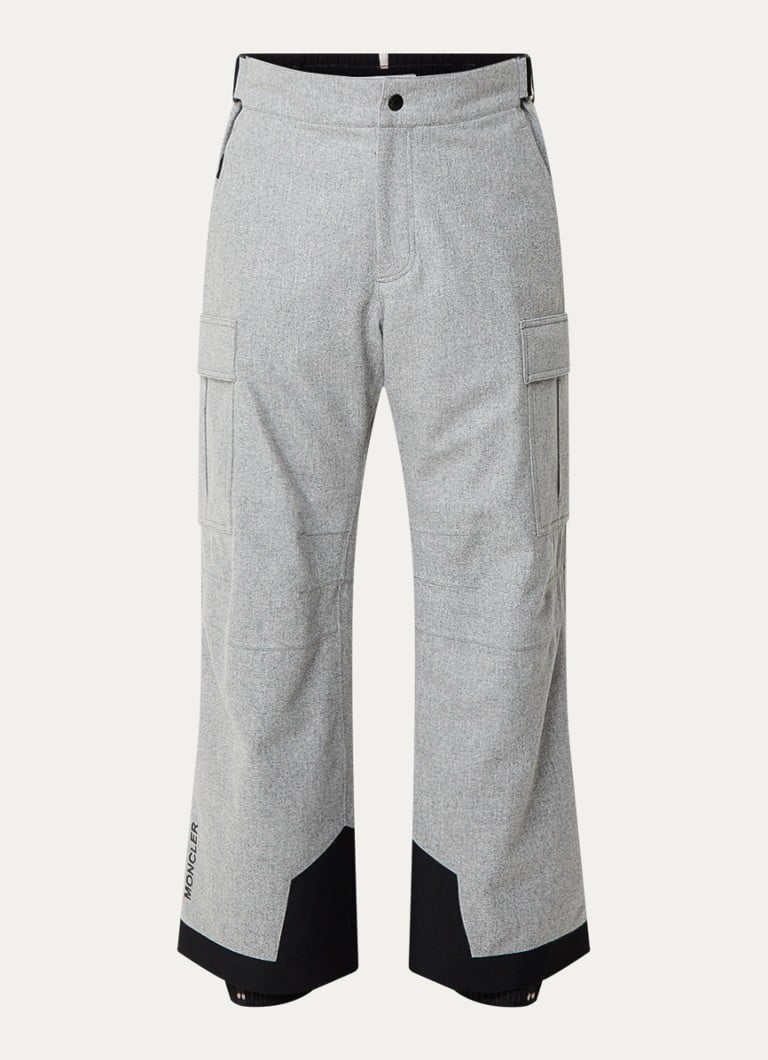 Moncler Egyenes szabású sínadrág szűz gyapjúból, fedő zsebekkel