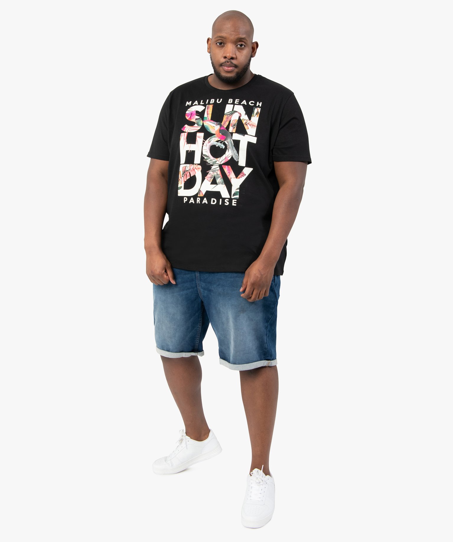 Tee-shirt homme avec motif exotique noir | GEMO