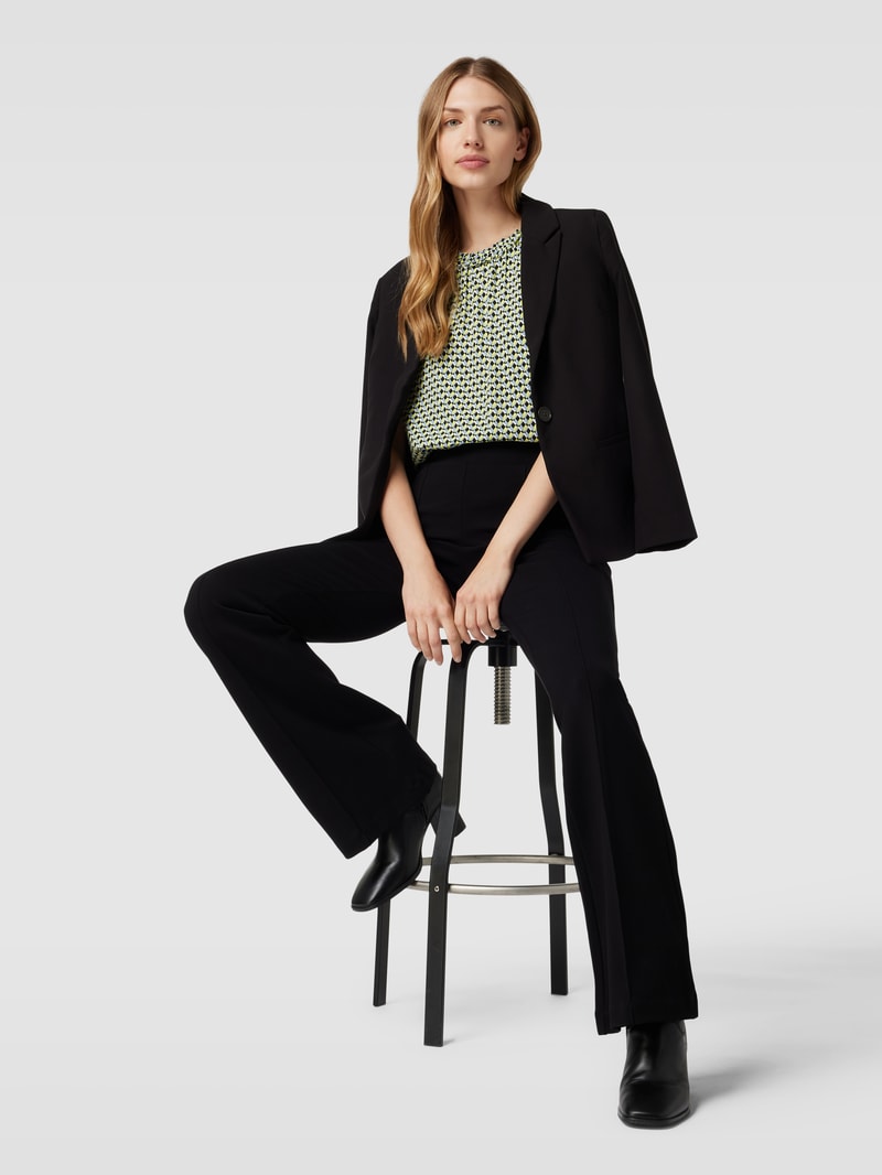 Blusenshirt mit Allover-Muster in schwarz
