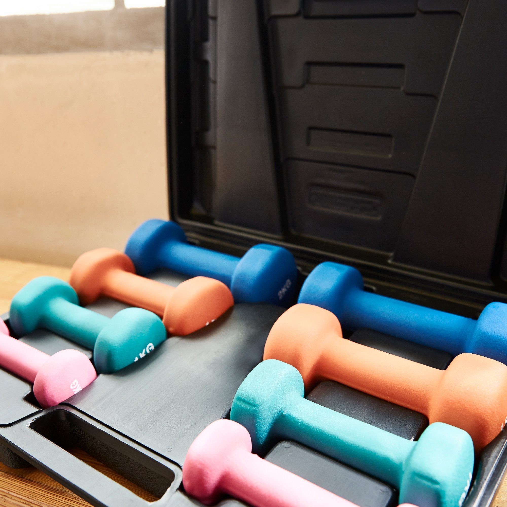 GORILLA SPORTS Hantel-Set Gymnastikhanteln Set - 10kg Gewichte mit Koffer, Neopren - Kurzhanteln, (Set)