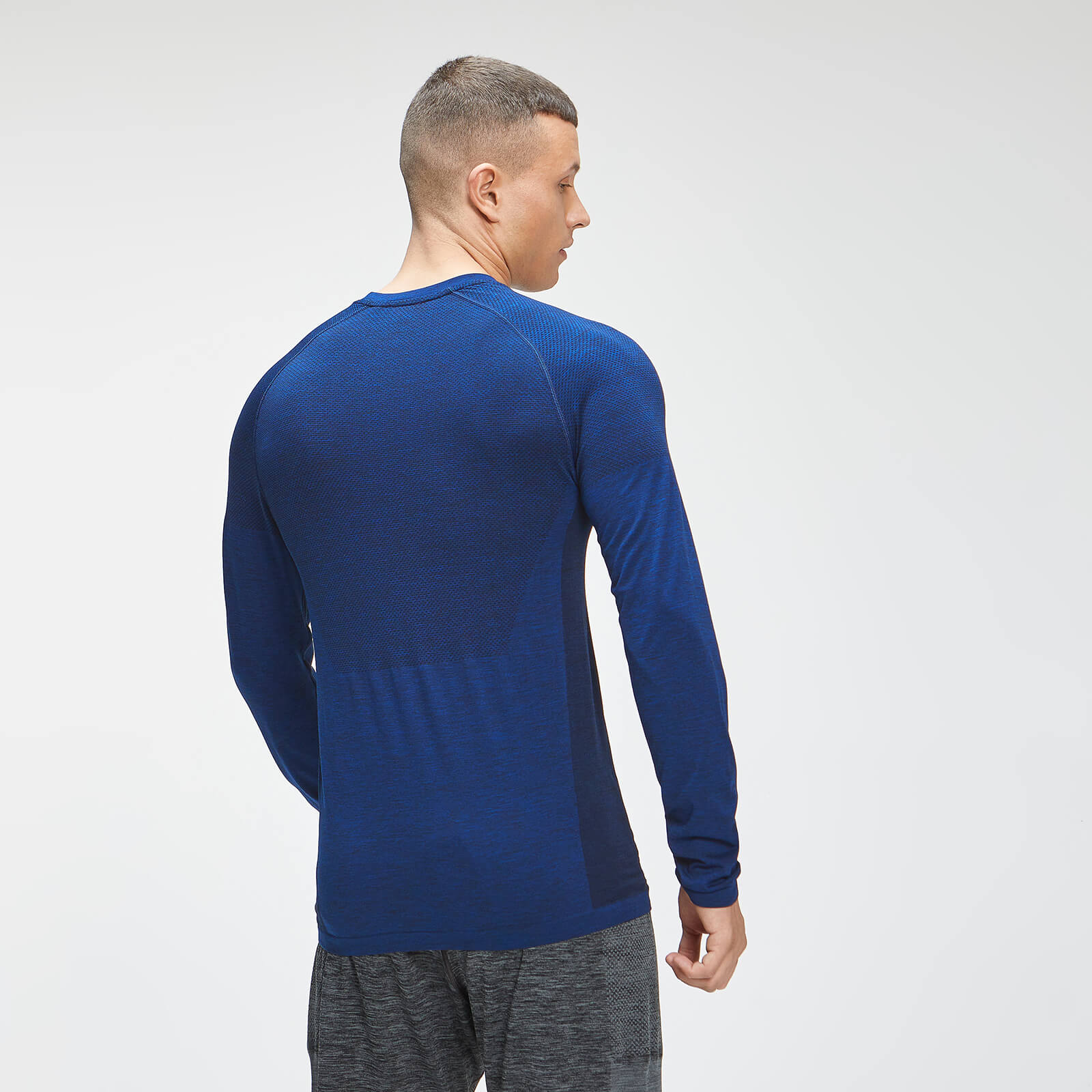 Haut sans coutures à manches longues MP Essentials pour hommes – Bleu intense chiné