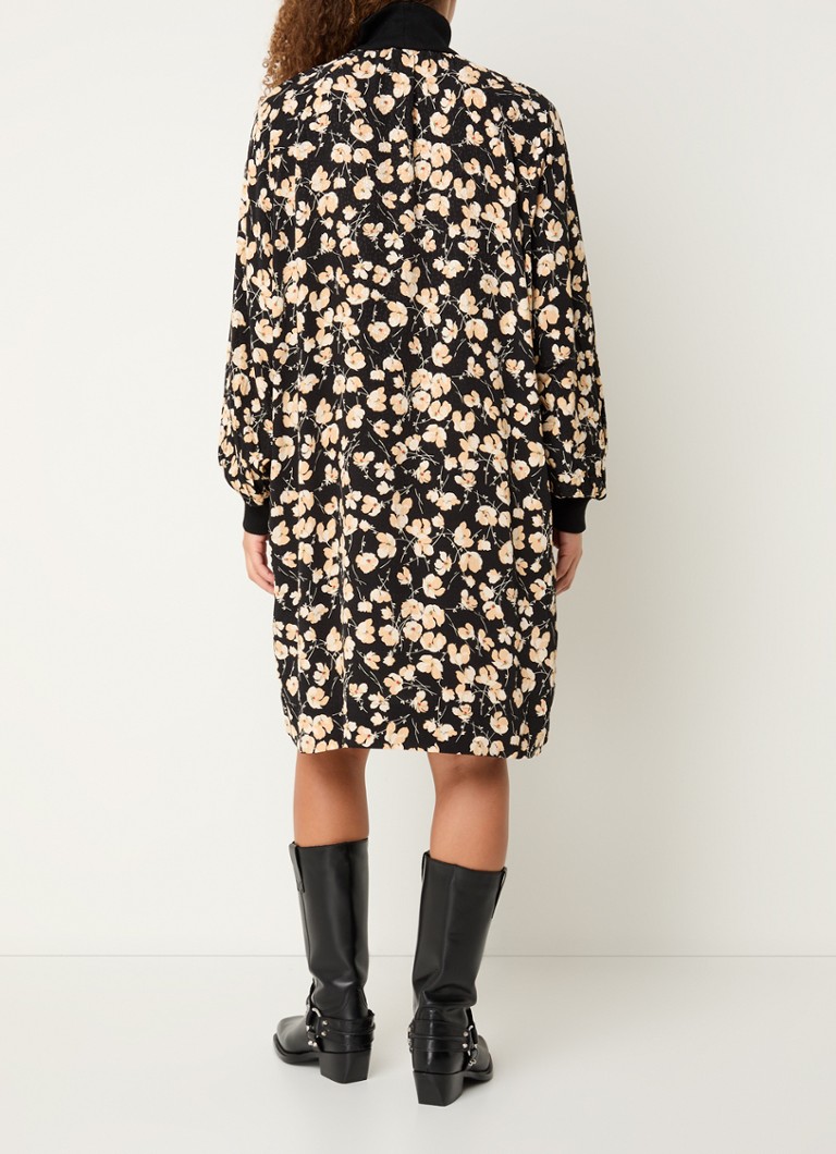 Rochie mini Antwerp Essential cu imprimeu floral și bijuterii din scoici