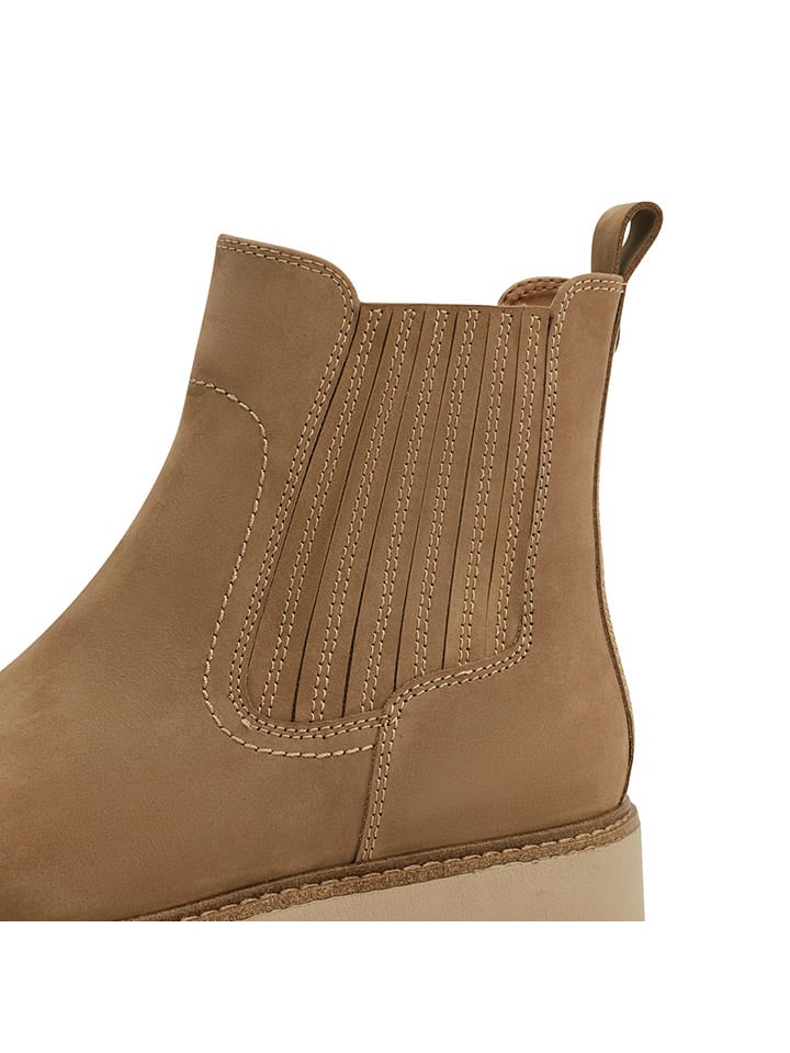 Tamaris Leder-Boots in Beige günstig kaufen