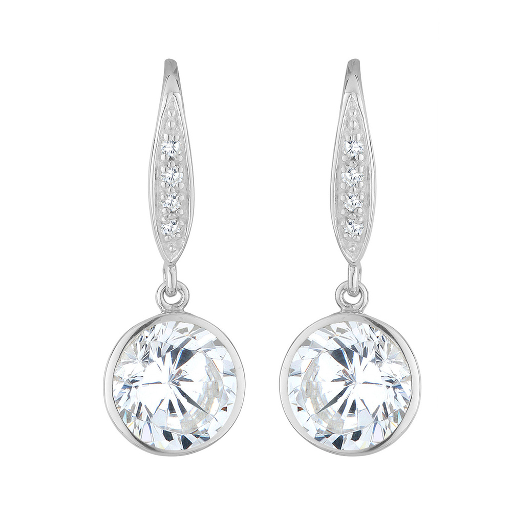 Elli Elli Boucles d'Oreilles Zirkonia Glamour Elegant Klassisch 925 Silber Boucles d'oreilles