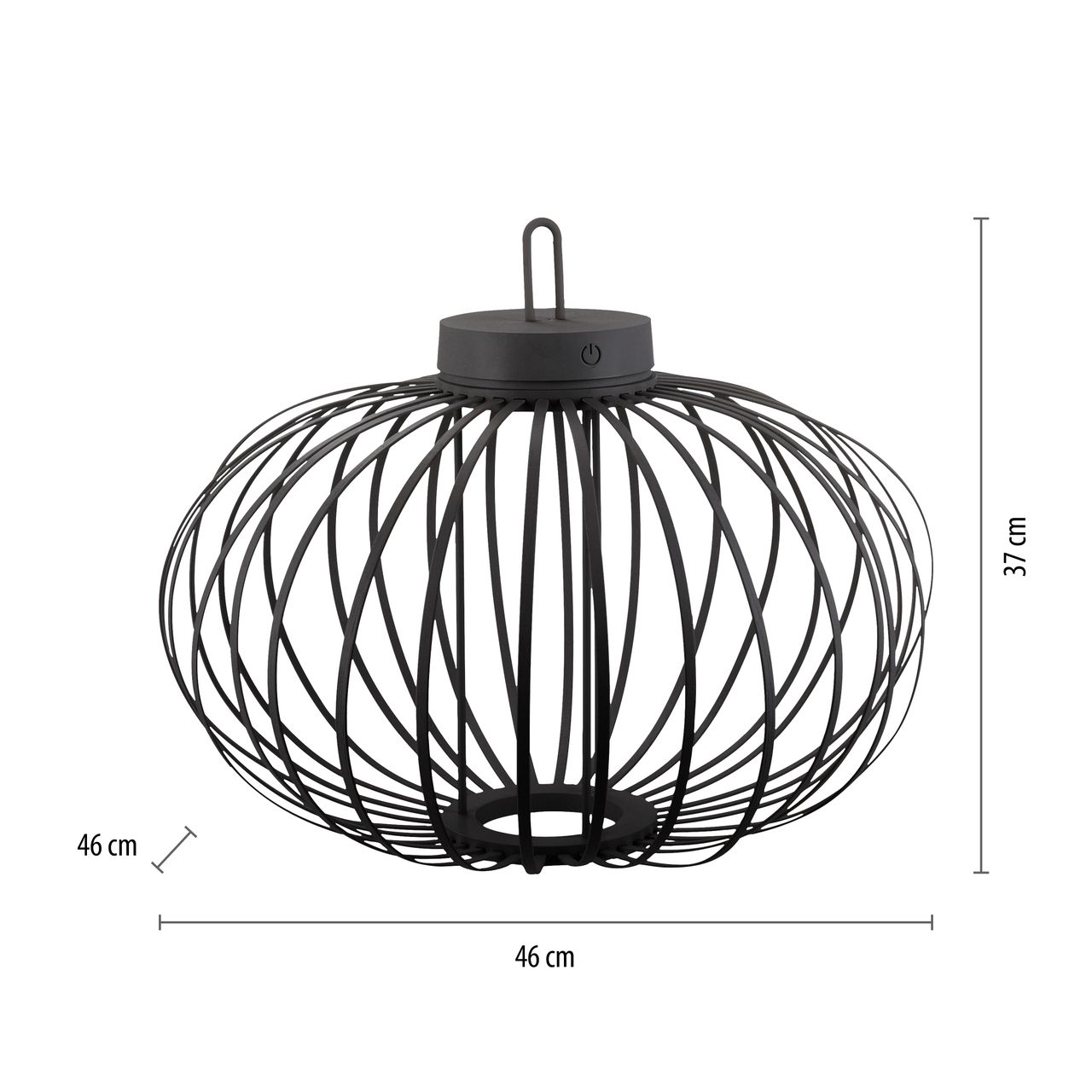 JUST LIGHT Akku Pendelleuchte AKUBA, 1x LED-Board/1,50Watt/2700Kelvin, IP44, Schwarz