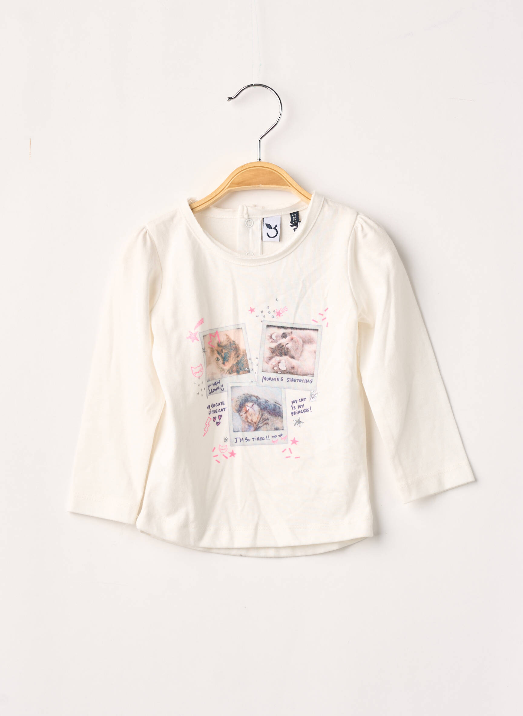 3 Pommes Tshirts Fille couleur beige