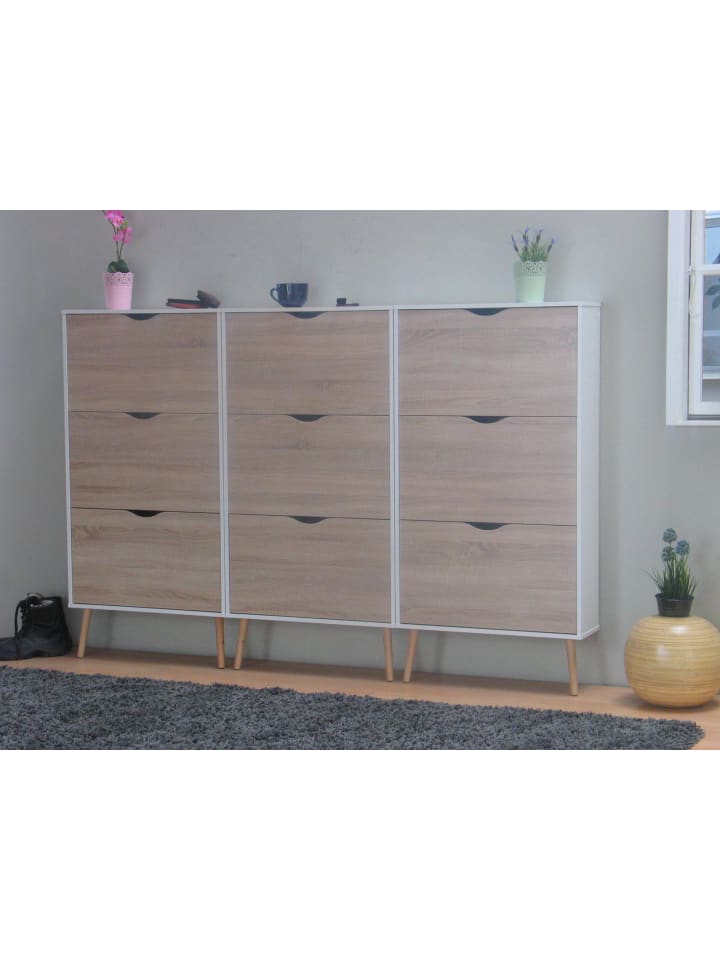 ebuy24 Schuhschrank Napoli Weiß 211 x 24 cm günstig kaufen onesize