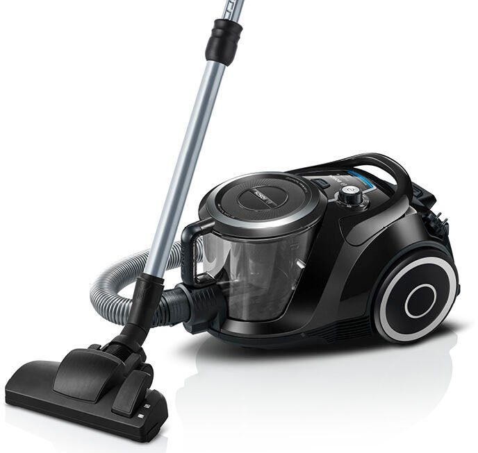 BOSCH Bodenstaubsauger BGC41XSIL, Serie 6, schwarz, 700 W, beutellos, extra leise (68 dB), langes Kabel
