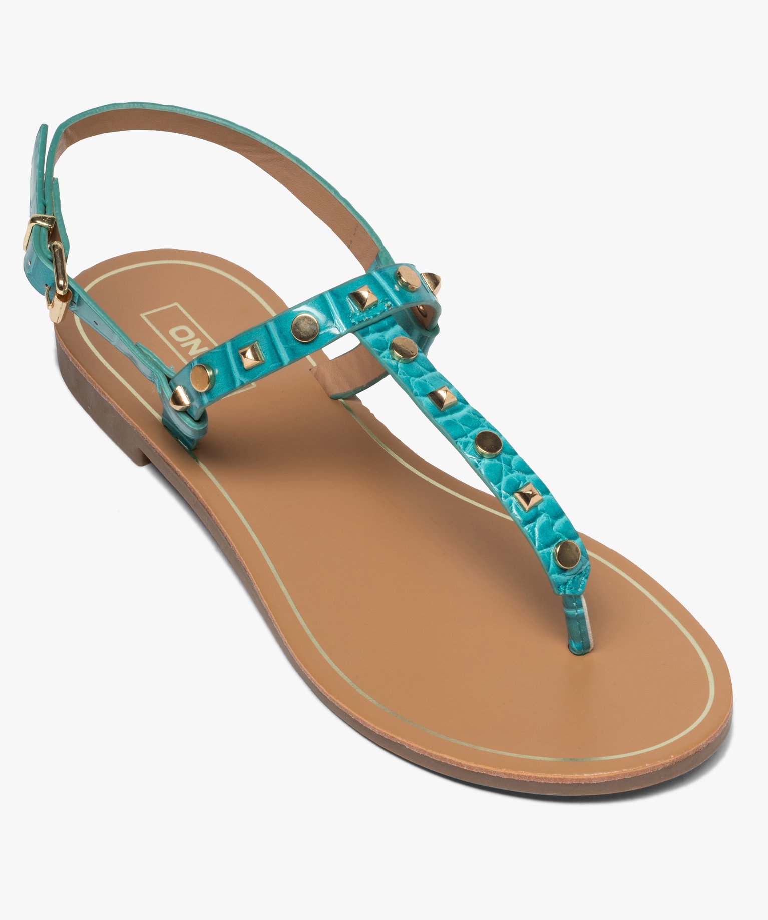 Sandales femme à entre-doigts avec clous décoratifs - Only bleu | GEMO